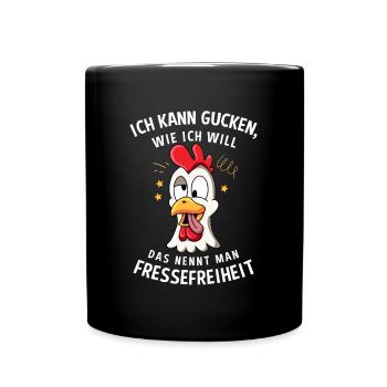 Fressefreiheit Tier Gesichtsausdruck Motiv - Tasse einfarbig - Schwarz - Vorne