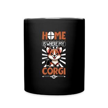 Home - Welsh Corgi Pembroke - Full Colour Mug - black - Front