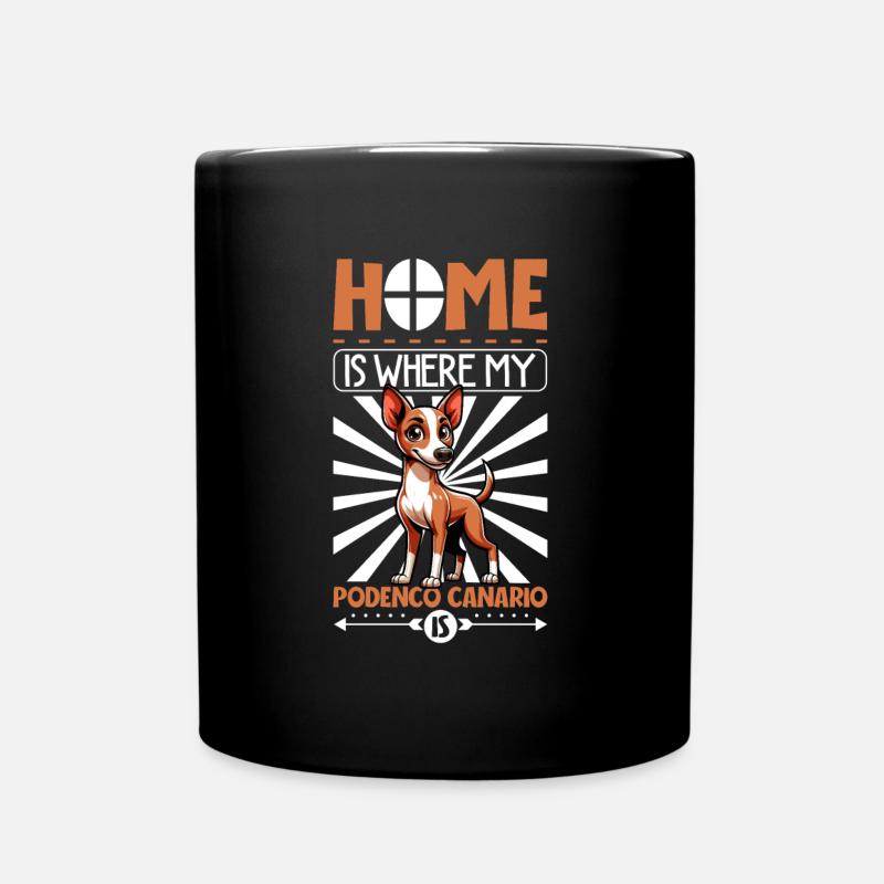 Zuhause - Podenco Canario - Tasse einfarbig - Schwarz