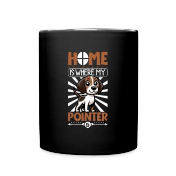 Zuhause - English Pointer - Tasse einfarbig - Schwarz - Vorne