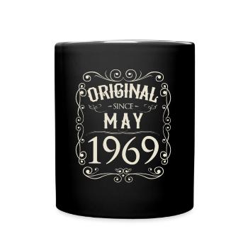 Vintage - Original since Mai 1969 Geburtstag - Tasse einfarbig - Schwarz - Vorne
