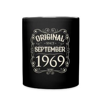 Vintage - Original since September 1969 Geburtstag - Tasse einfarbig - Schwarz - Vorne