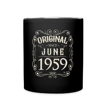 Vintage - Original since Juni 1959 Geburtstag - Tasse einfarbig - Schwarz - Vorne