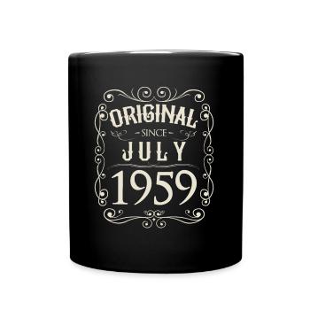 Vintage - Original since Juli 1959 Geburtstag - Tasse einfarbig - Schwarz - Vorne