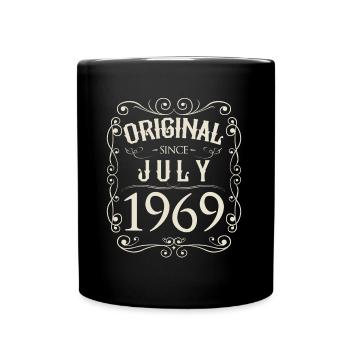 Vintage - Original since Juli 1969 Geburtstag - Tasse einfarbig - Schwarz - Vorne