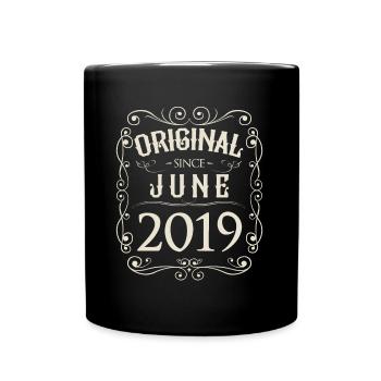 Vintage - Original since June 2019 Birthday - Full Colour Mug - black - Front