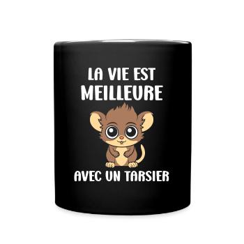 Humour tarsier - Mug uni - noir - Devant