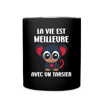 Humour tarsier - Mug uni - noir - Devant