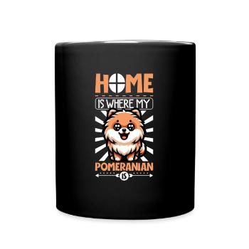 Zuhause - Zwergspitz - Tasse einfarbig - Schwarz - Vorne