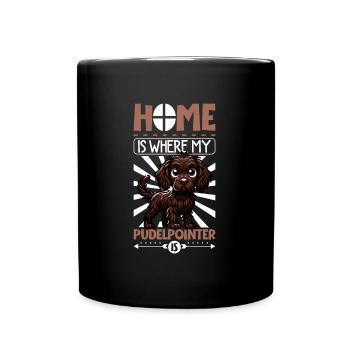 Zuhause - Pudelpointer - Tasse einfarbig - Schwarz - Vorne