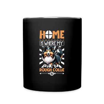 Home - Longhair Collie - Full Colour Mug - black - Front