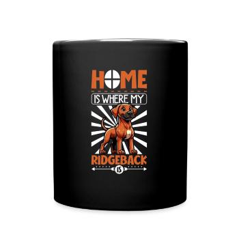 Zuhause - Rhodesian Ridgeback - Tasse einfarbig - Schwarz - Vorne