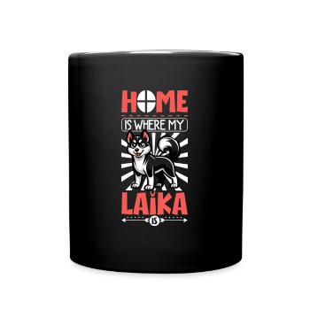 Accueil - Laïka russo-européenne - Mug uni - noir - Devant