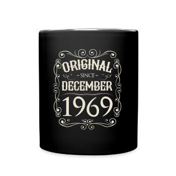 Vintage - Original since Dezember 1969 Geburtstag - Tasse einfarbig - Schwarz - Vorne