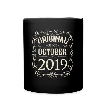Vintage - Original since October 2019 Birthday - Full Colour Mug - black - Front