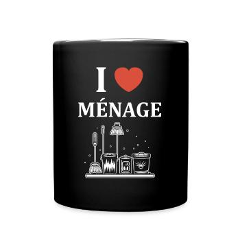 Humou ménage - Mug uni - noir - Devant