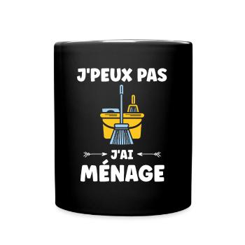 Humou ménage - Mug uni - noir - Devant