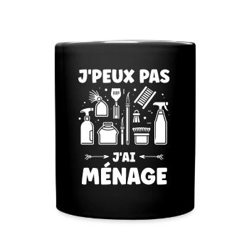 Humou ménage - Mug uni - noir - Devant