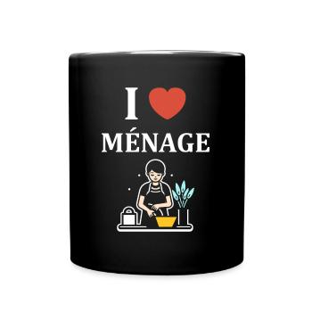 Humour faire le ménage - Mug uni - noir - Devant