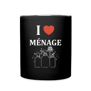 Humour faire le ménage - Mug uni - noir - Devant