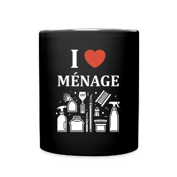 Humou ménage - Mug uni - noir - Devant