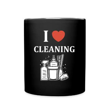 Humour faire le ménage - Mug uni - noir - Devant