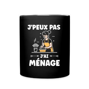 Humour faire le ménage - Mug uni - noir - Devant