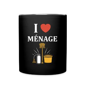 Humour faire le ménage - Mug uni - noir - Devant