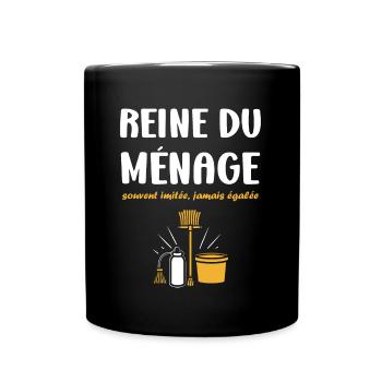 Humour faire le ménage - Mug uni - noir - Devant