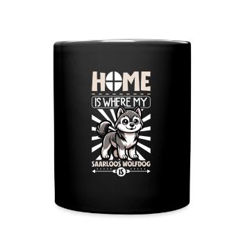 Zuhause - Saarlooswolfhund - Tasse einfarbig - Schwarz - Vorne