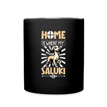 Home - Saluki - Full Colour Mug - black - Front
