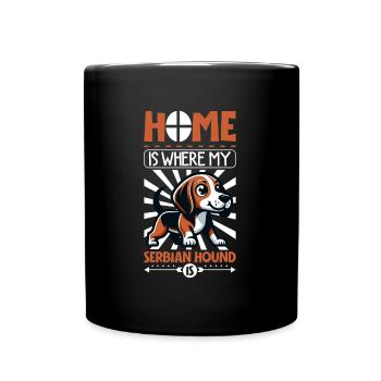 Zuhause - Serbischer Laufhund - Tasse einfarbig - Schwarz - Vorne