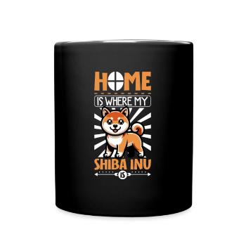 Home - Shiba Inu - Full Colour Mug - black - Front