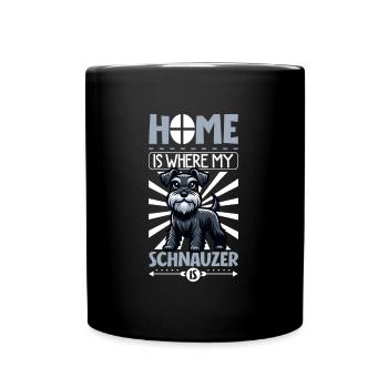 Zuhause - Schnauzer - Tasse einfarbig - Schwarz - Vorne