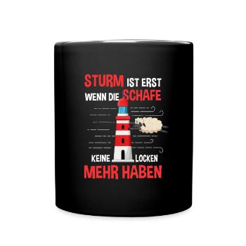 Schafe Landwirt Bauer Windstärke Schaf - Tasse einfarbig - Schwarz - Vorne