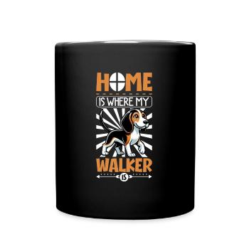 Zuhause - Treeing Walker Coonhound - Tasse einfarbig - Schwarz - Vorne