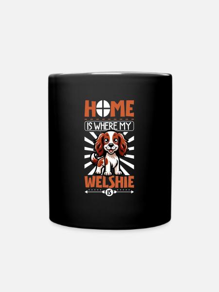 Zuhause - Welsh Springer Spaniel - Tasse einfarbig - Schwarz