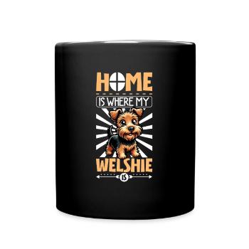 Home - Welsh Terrier - Full Colour Mug - black - Front