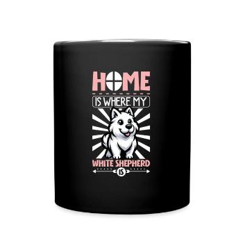 Home - White Shepherd - Full Colour Mug - black - Front