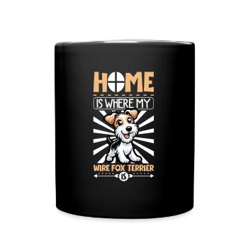 Zuhause - Drahthaar-Foxterrier - Tasse einfarbig - Schwarz - Vorne