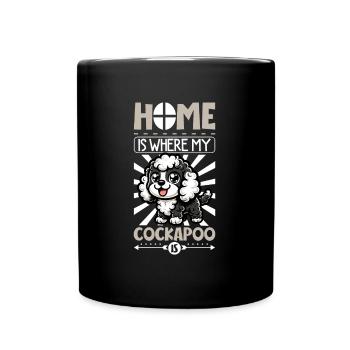 Zuhause - Cockapoo - Tasse einfarbig - Schwarz - Vorne