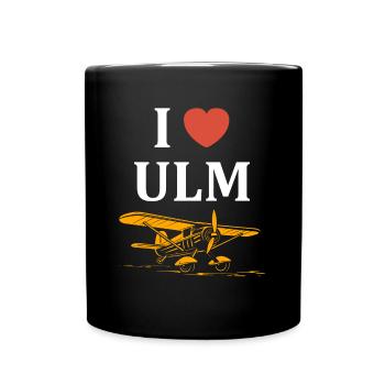 Ich liebe Ulm - Tasse einfarbig - Schwarz - Vorne