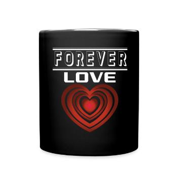 Liebe Forever I Love You Herz Hearts Wahre Liebe - Tasse einfarbig - Schwarz - Vorne