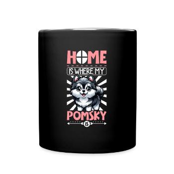 Home - Pomsky - Full Colour Mug - black - Front