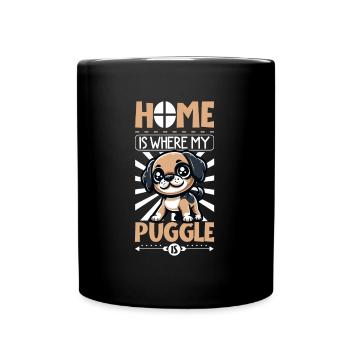 Accueil - Puggle - Mug uni - noir - Devant