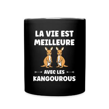 Humour petit kangourou - Mug uni - noir - Devant