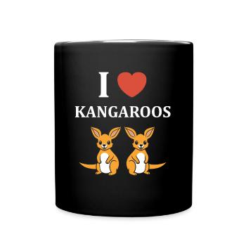 Humour kangourou - Mug uni - noir - Devant