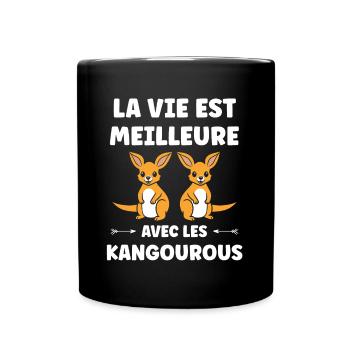 Humour petit kangourou - Mug uni - noir - Devant