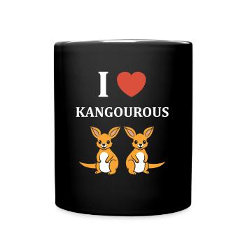 Humour petit kangourou - Mug uni - noir - Devant