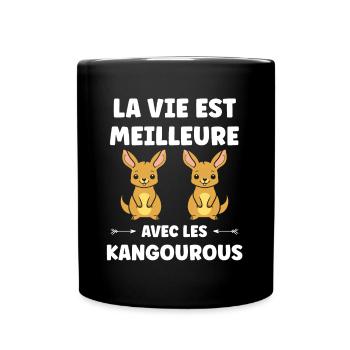 Humour petit kangourou - Mug uni - noir - Devant